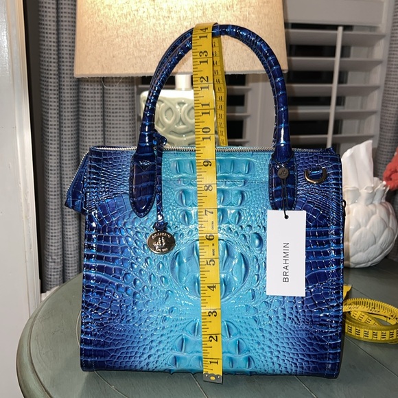 Brahmin Blue Woven Leather Tote - Picture 16 of 16